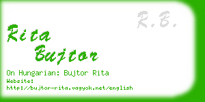 rita bujtor business card